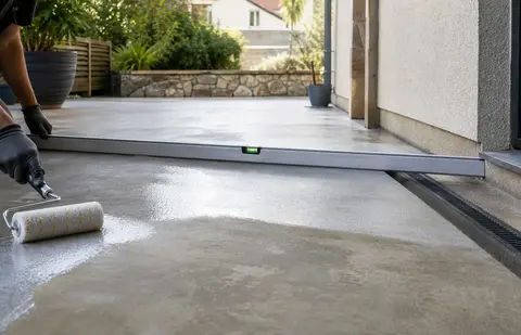 préparation du support béton avant pose de résine extérieure