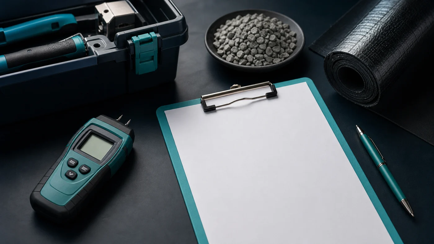 Outils de diagnostic humidité et matériaux de drainage avant devis.