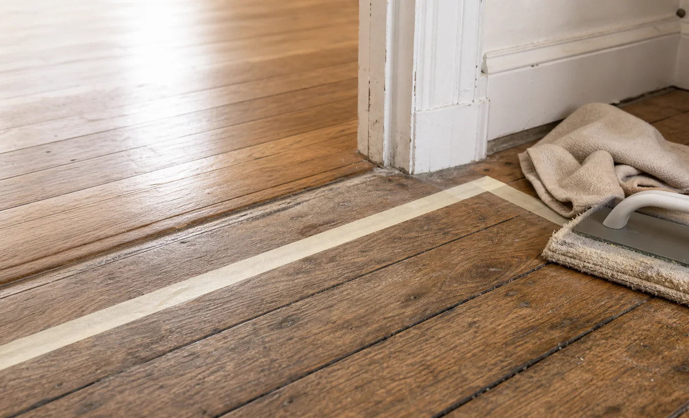 limite de reprise propre sur parquet ancien au niveau d un seuil de porte