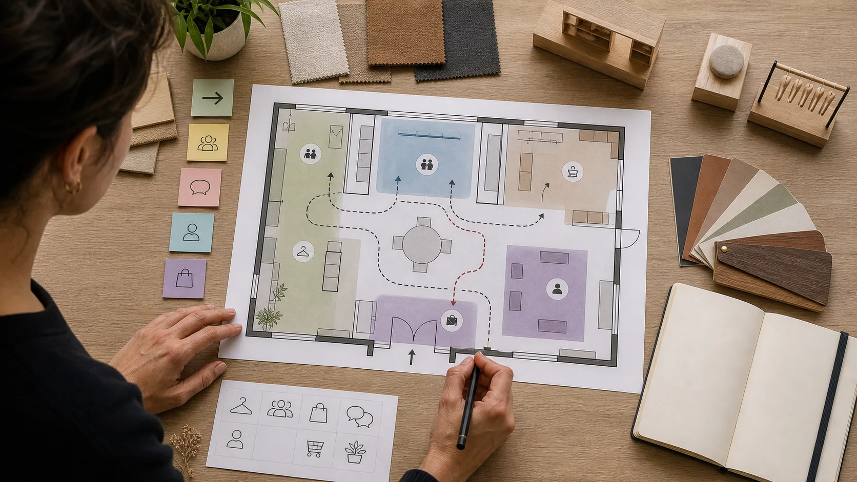 Plan de boutique et zoning pour diagnostiquer les frictions du parcours client