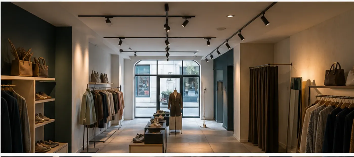 diagnostic de lumiere dans une boutique avec vitrines spots et zones d ombre