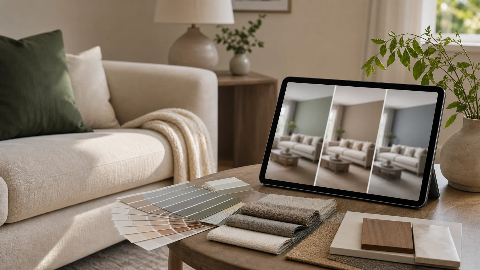 Nuancier et variantes de couleurs pour un projet déco avec IA