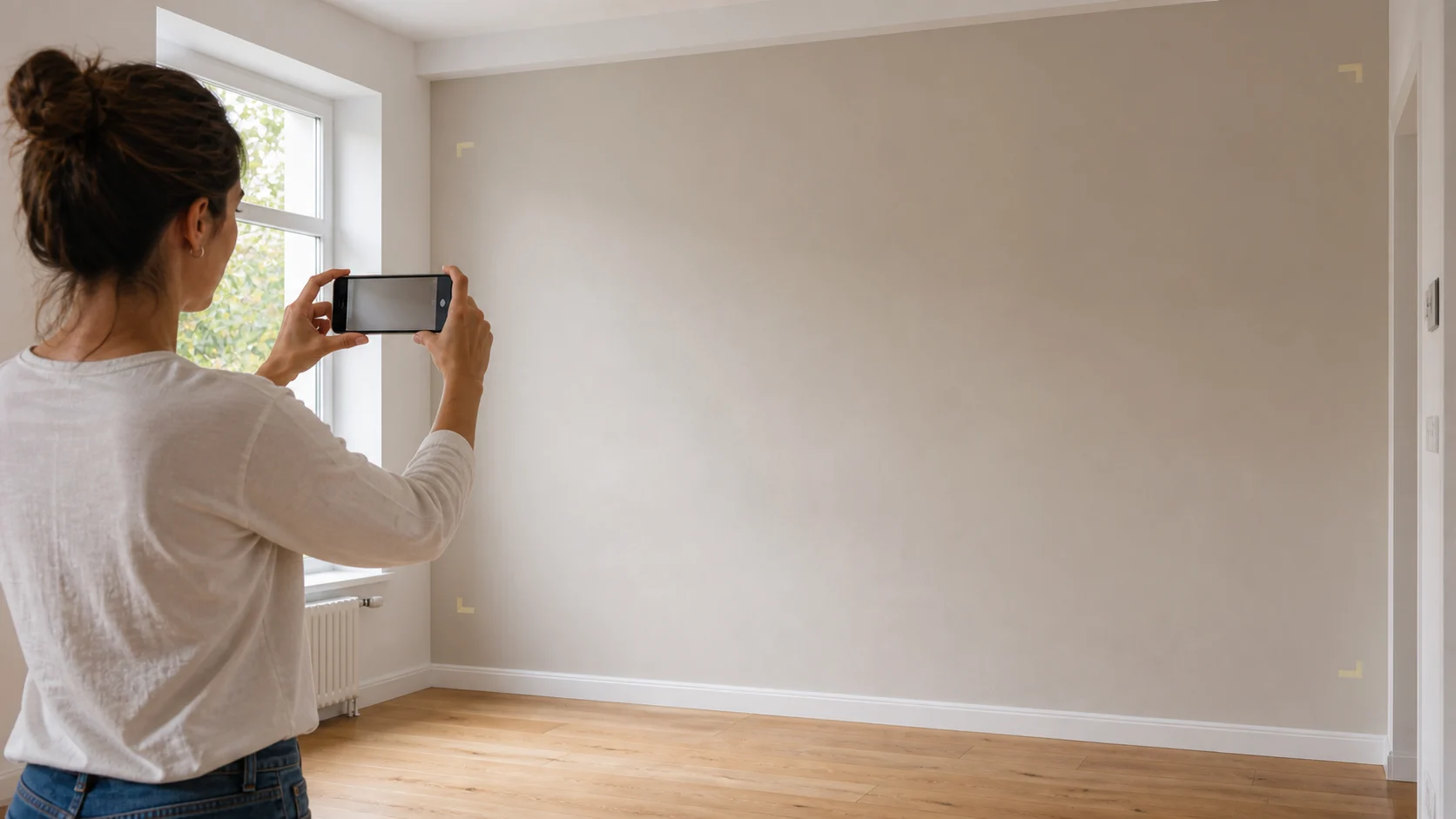 Photo préparée d’un mur avant utilisation d’un simulateur couleur