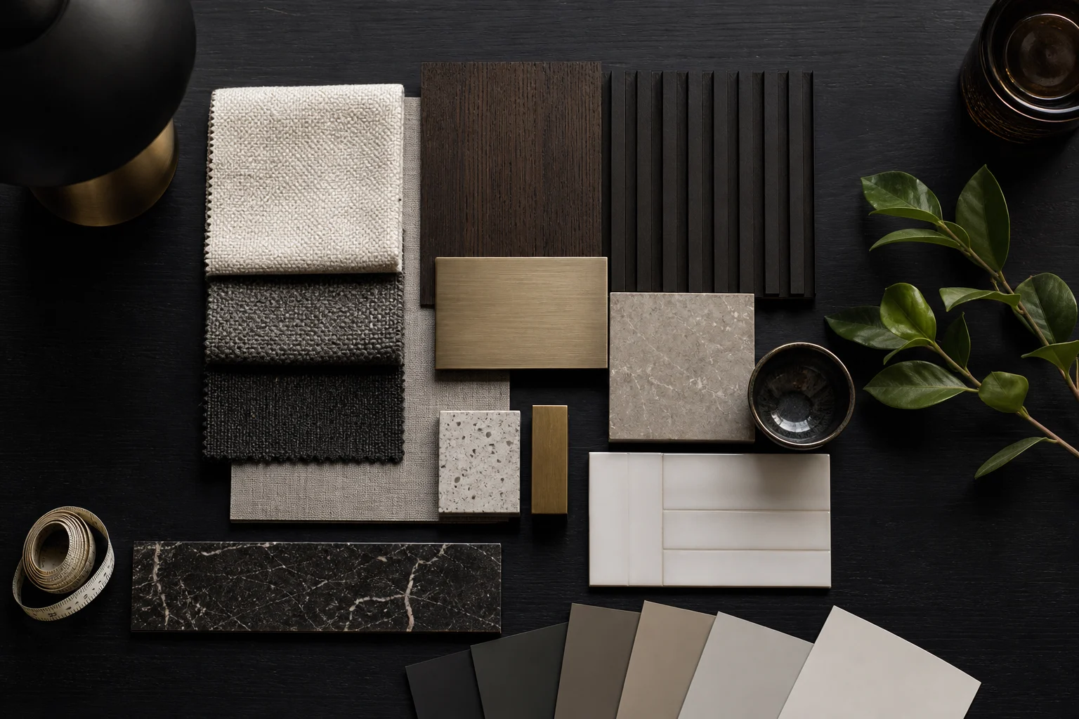 Moodboard de matières couleurs et textures pour choisir un style déco
