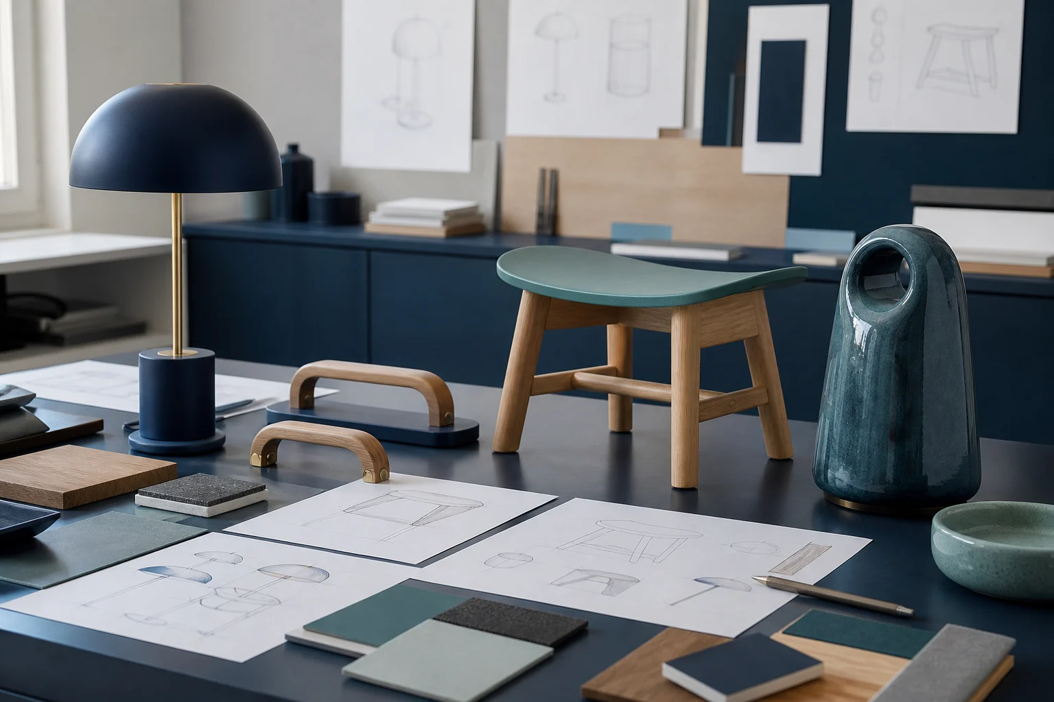 Prototypes et matières pour choisir des objets design