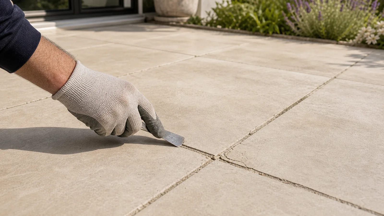 Diagnostic de joints de carrelage extérieur fissurés avant rénovation