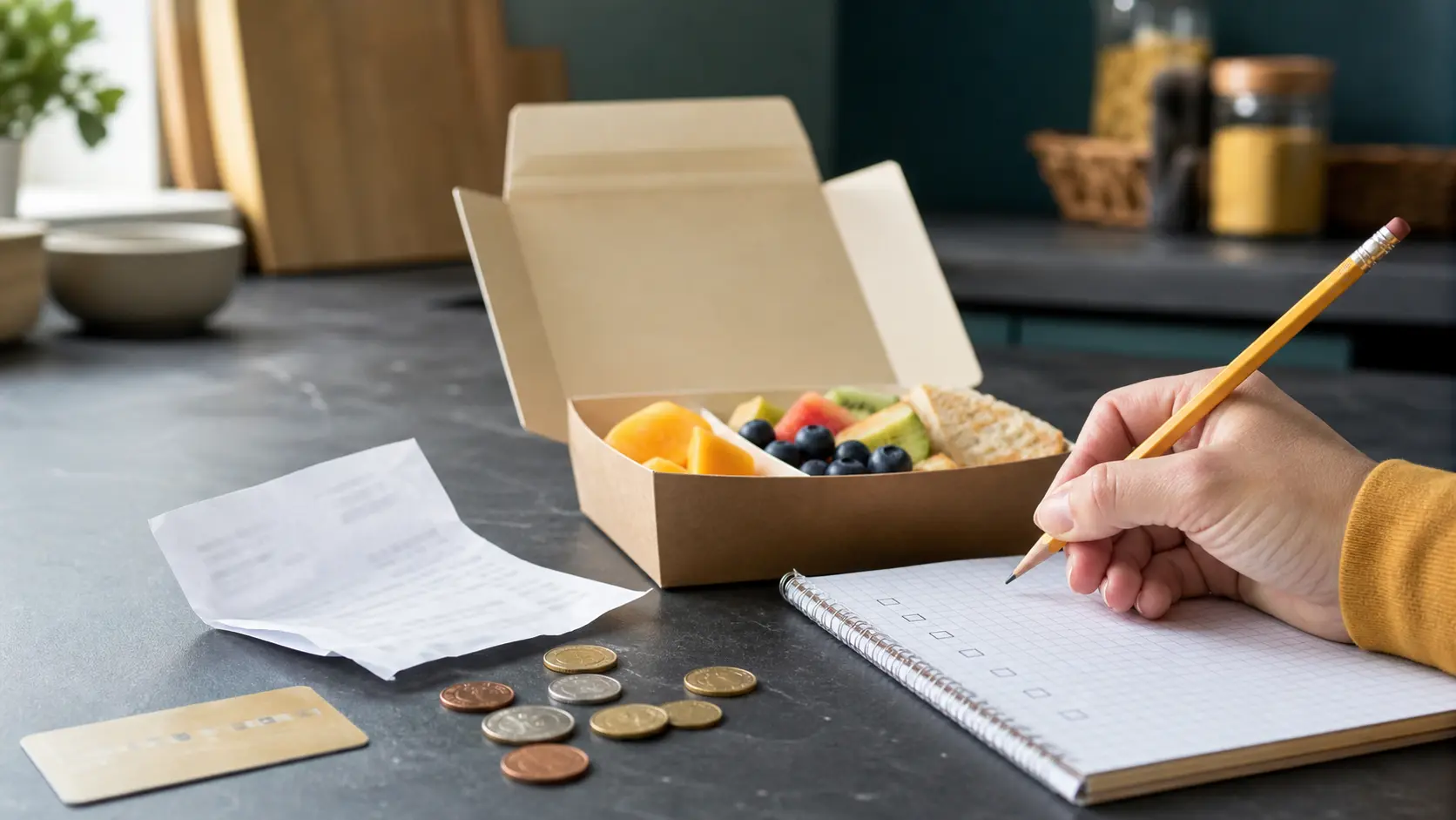 note de budget familial avec menu enfant générique reçu et moyen de paiement