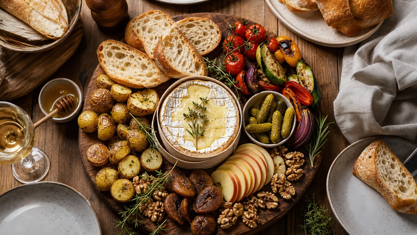 Plateau d’accompagnements pour camembert rôti au four