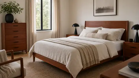 Comment moderniser une chambre en merisier sans tout repeindre?
