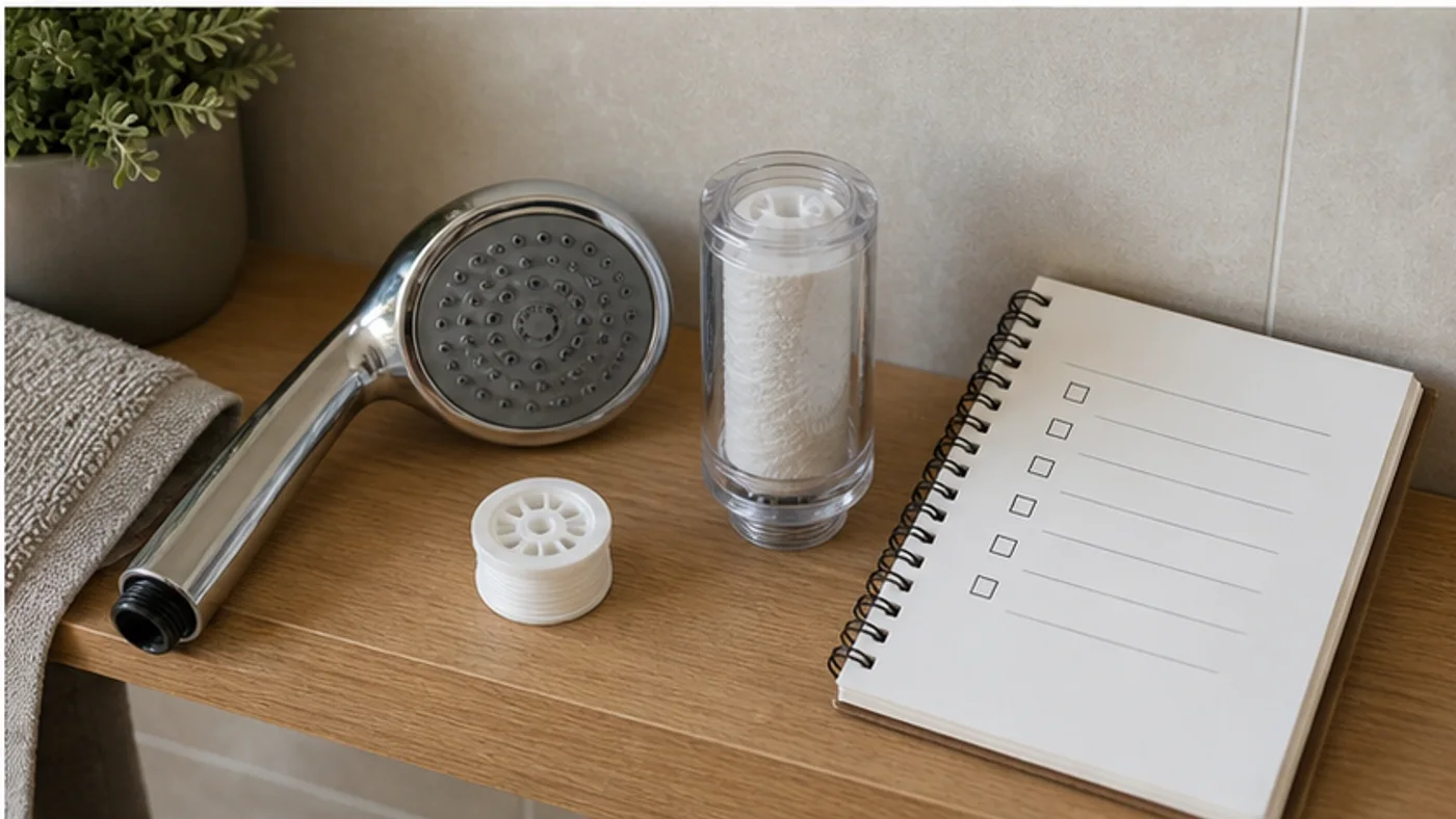 pommeau filtrant cartouche et carnet de critères avant achat